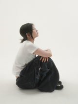 Drop buckle cargo denim pants -2C