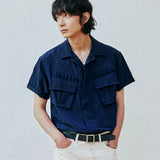 ripstop off duty fatigue shirt navy