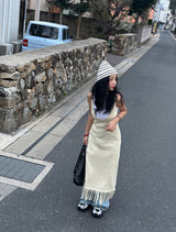 ストライプロールアップビーニー