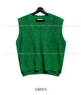 Moss Twist Knit Vest