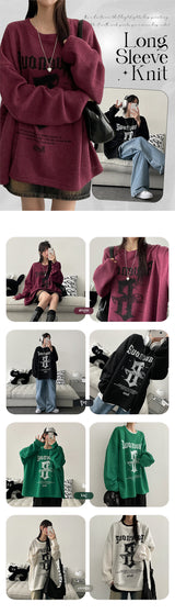 イヴオーバーニットロングスリーブTシャツ