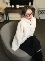 Foaming High Neck Poggle Fur Hooded Jacket (3c)