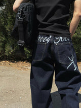 Esther Lettering Denim Pants 3C