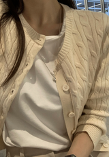 FOB Cable Knit Round Cardigan