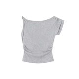 チェックスターオフショルダーTシャツ 231137997