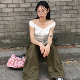 リマン レース ボタン オフショルダー ノースリーブ ブラウス