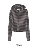 アルンボーダーフード長袖Tシャツ