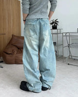 B-Ed Cut Curved Denim Pants