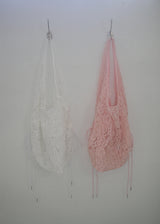 [shiwonderful x voor] Floral Lace Shirring Shoulder Bag_White