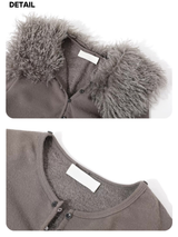 Tinker Bell Fur Wide Collar Long-Sleeved T-Shirt