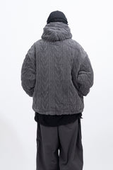 Manon Cable Hooded Fur Jacket