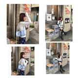 2ウェイベルティドストラップバーレルバッグ スモール_LIGHT WASH DENIM
