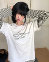 [ORIGINAL]ミックスレイヤードストライプロングスリーブTシャツ