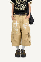 クロスプリントカーゴバミューダパンツ