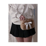 Medium fawn ribbon frame bag (handmade bag)