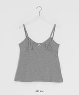 Chinatsu ribbon shirring sleeveless