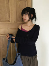 Pabor Deep U-Neck Loose-Fit Knit