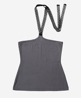 Lace Fan Halter Top #Charcoal(墨)
