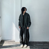 Knee-Pleat Pocket Wide Pants