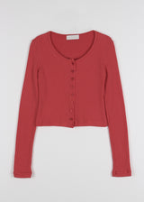 RIB U-NECK CARDIGAN