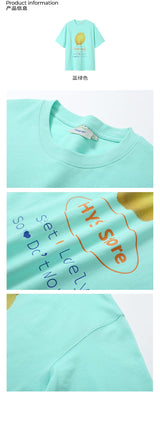Summer short-sleeved T-shirt with color-blocking and breathable print for casual wear