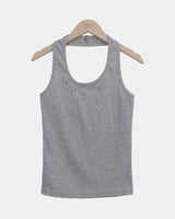Beniz Eyelet Halter Sleeveless Top