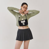 Low-Rise Slim Mini Skirt Pants_Charcoal