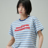 メロウモーメント ストライプTシャツ（SkyBlue)
