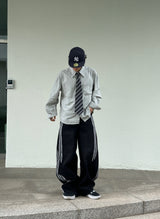 Wide triple track pants