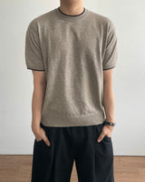 Welt Crop Short Sleeve Knit