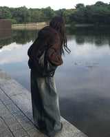 Thyssen ウォッシングデニムワイドパンツ