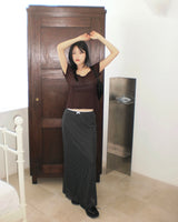 Tano Dot Lace Ribbon Long Skirt