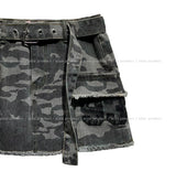 Camo lace patch pocket skirt pants (belt set)
