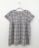 Dottie check short-sleeve blouse (3color)