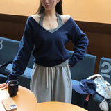 [Bellide made] コンマ、ディープVネックニット