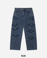 Pin Curved Denim Pants