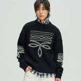western stitch sweater black