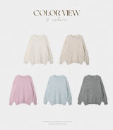 #コジーヘアリーパステルウールルーズフィットニット (5color)