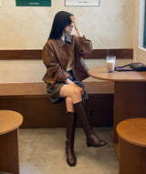 Hent Leather Collar Suede Jacket