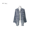 [Shirt + Sleeveless Set] ミロング オーバー フィット チェック カラー シャツ