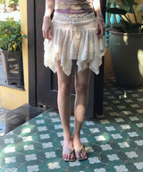 [ 2-way ] shop asymmetrical shirring lace mini sk