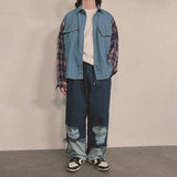 bleach denim pants_blue