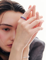 26SS★ Essence Silver (W) Lace Tennis Ring S Neo Ruby