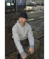 Stripe Knit Zip-Up