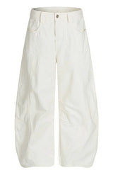 White Deconstructed Blade Jeans