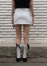 Dot Ribbon Strap Skirt