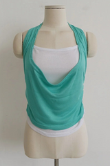 LAYERED-LOOK HALTER DRAPED TOP (3COLORS!)
