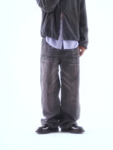 WASHED FADED HAND-WIPED WHISKER RANDOM STITCH HERRINGBONE CHINO
