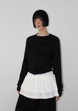 FRILL RIB KNIT CARDIGAN