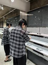 アールシースルーサマーチェックシャツ